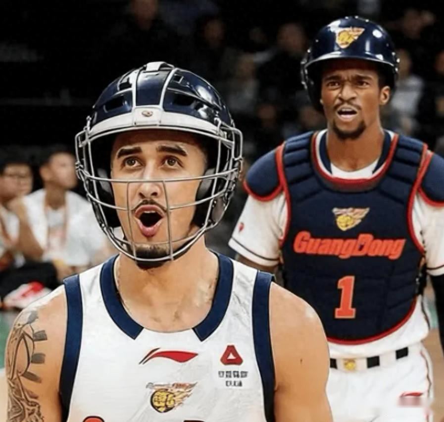 萨姆纳会玩!社媒P头盔直呼和奎因安全完赛,而广东全场4人受伤!